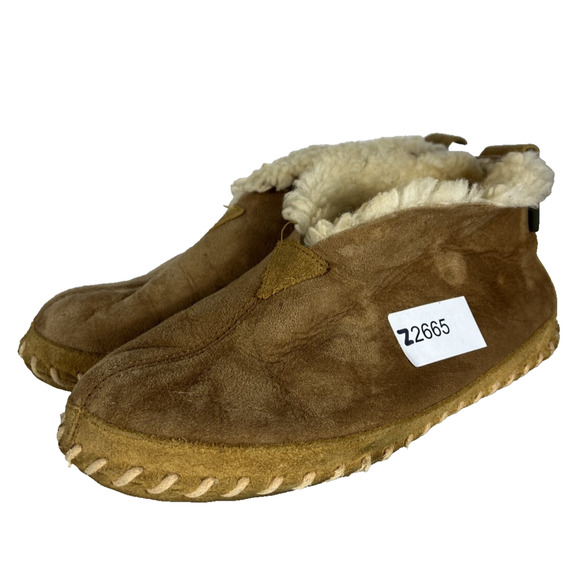 LL Bean Slipper Boots Shoes Women 8M Brown Suede Shearling Wicked Good - Picture 2 of 16